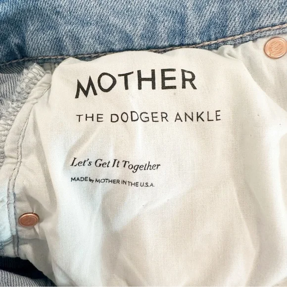 Mother Jeans The Dodger Ankle Slouch Loose Straight Leg Light Wash Size 25 - Picture 7 of 9